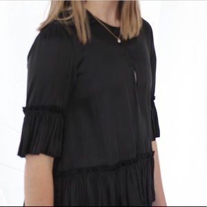 Black silk dress shirt